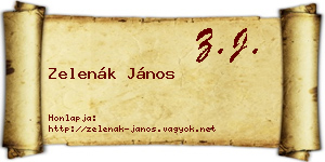 Zelenák János névjegykártya